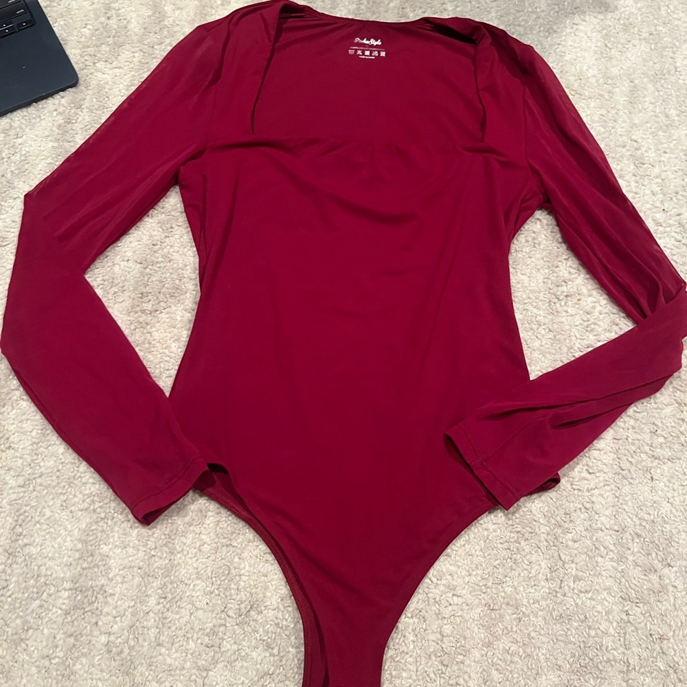 Mesh sleeve bodysuit